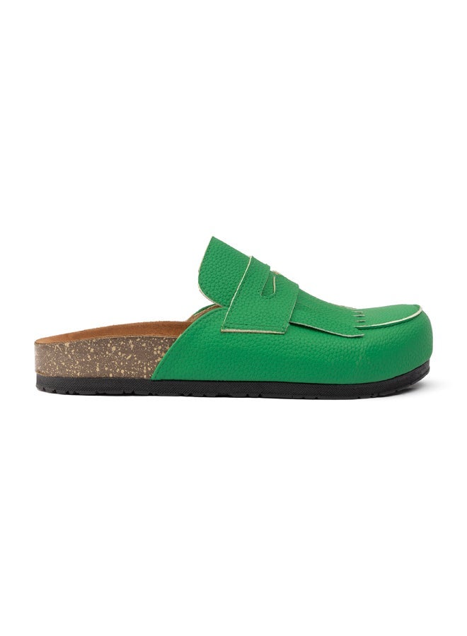 Loafer Clogs " Fringed " - Forest Whisper